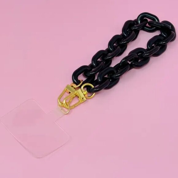 Chunky Pink, Black And Tan Phone Wristlets - Picture 2 of 3